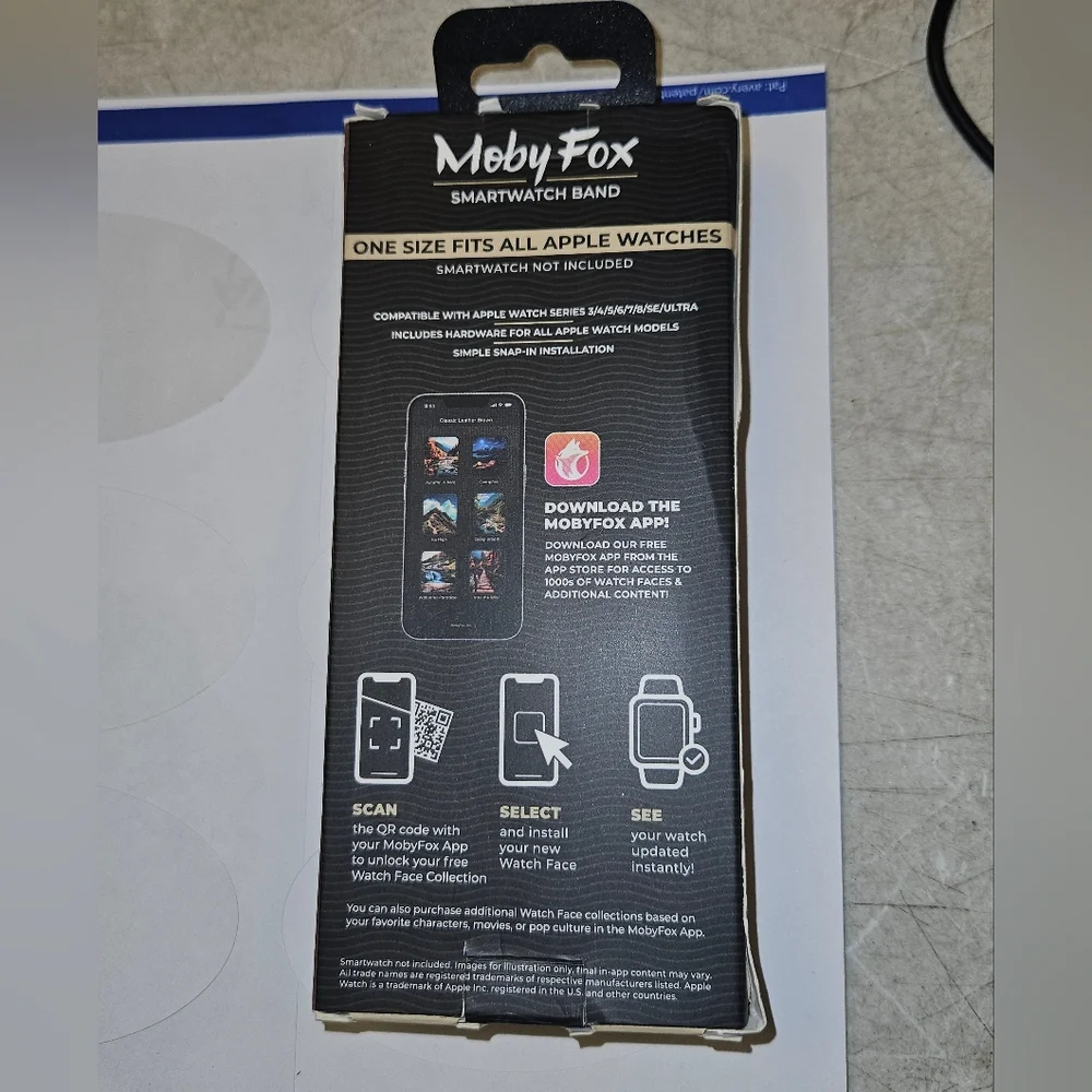 NIB MobyFox Brown Leather Band for all Apple Watches series & SE